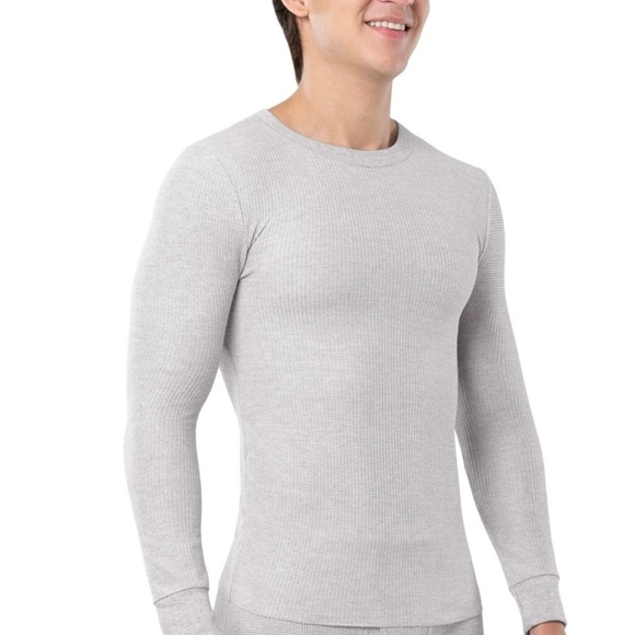 Fruit of the Loom Men's Thermal Waffle Crew Top - Picture 6 of 7